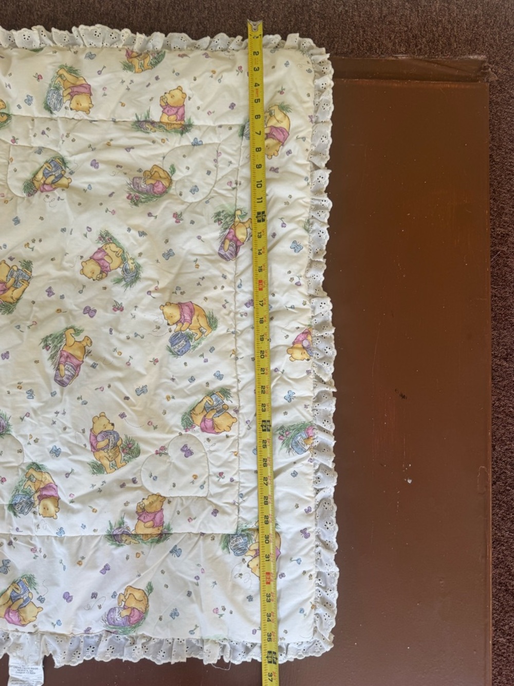 Classic Pooh Cream Baby Quilt with Ruffled Edge - Picture 11 of 11